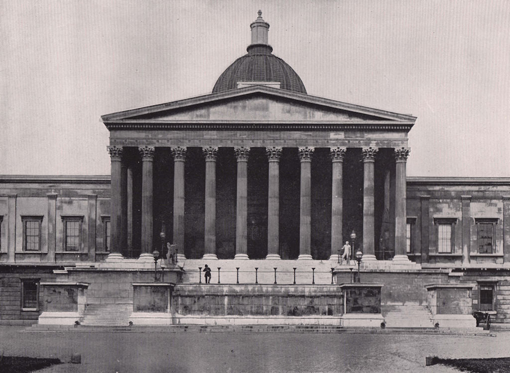 University College - General view of the front. London 1896 old antique print